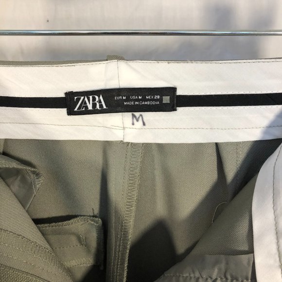 Zara size M Khaki wide leg trousers - Picture 9 of 12